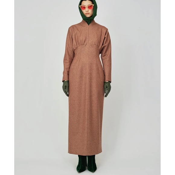 [Open to trade]Mame Kurogouchi top designer MM22FW Melange Flannel Dress - Picture 15 of 17